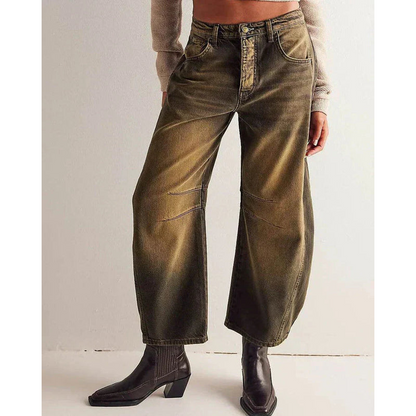 Dames barrel jeans - Comfortabel ontwerp - Ademende stof - Casual stijl