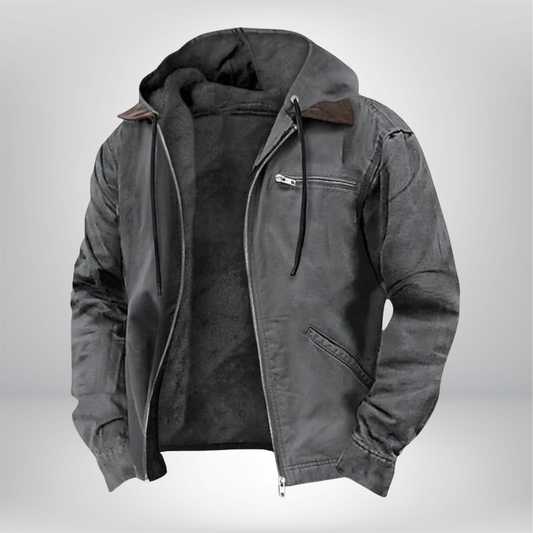 Heren Jas met Fleecevoering en Capuchon | Ritssluiting, Warm, Waterdicht, Casual Outdoor Jas
