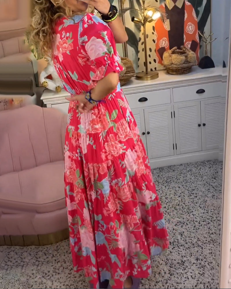 Elegante Bloemenjurk Met V-hals-6