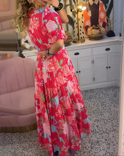 Elegante Bloemenjurk Met V-hals-6