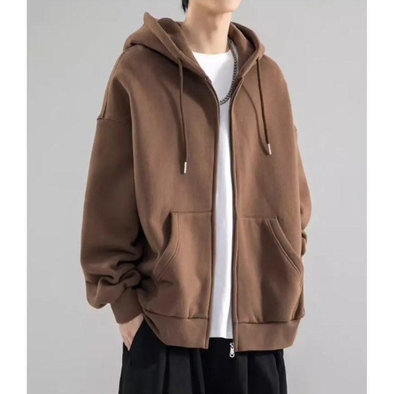 Herenhoodie met ritssluiting – Relaxed fit – Ademende stof – Casual stijl