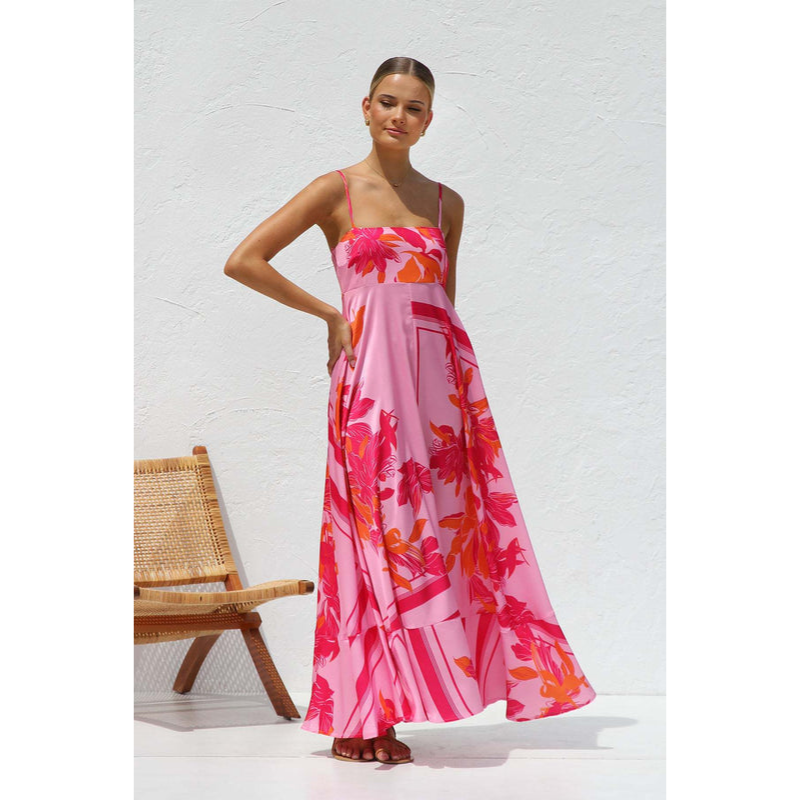 Maxi-jurk voor dames – Fijne bandjes – Comfortabele pasvorm – Luchtig gevoel