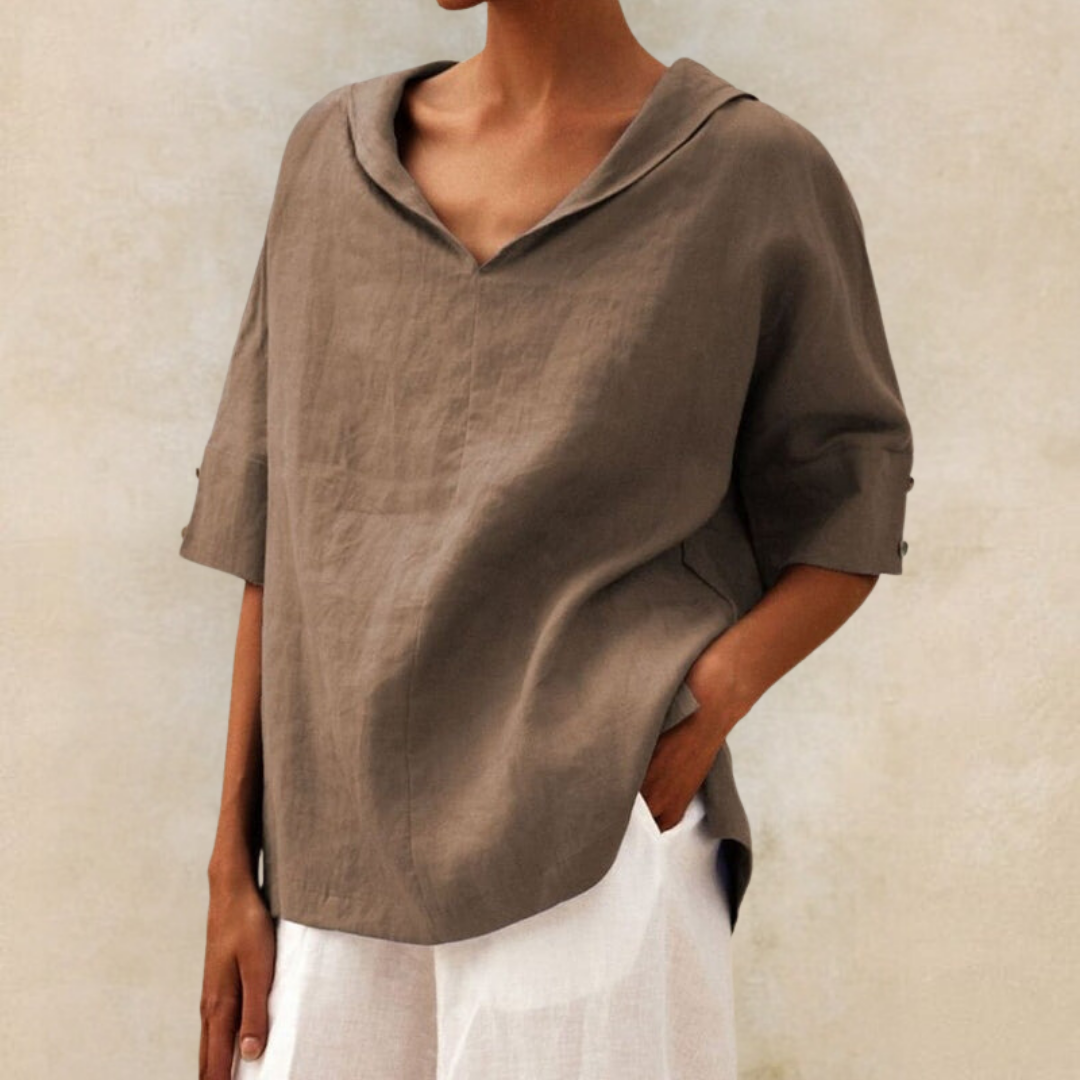 Damesblouse – Relaxte pasvorm – 100% katoen – Lichtgewicht en ademend