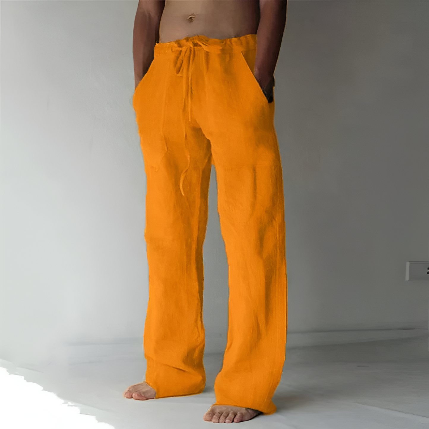 Heren linnen broek – luchtig ontwerp – casual look – zacht materiaal