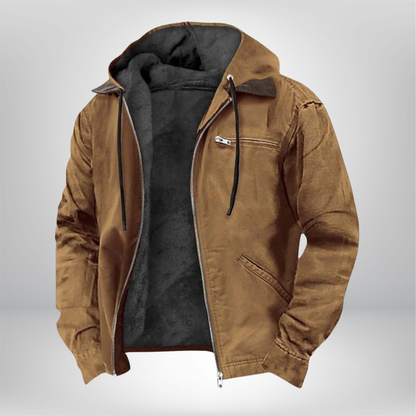 Heren Jas met Fleecevoering en Capuchon | Ritssluiting, Warm, Waterdicht, Casual Outdoor Jas