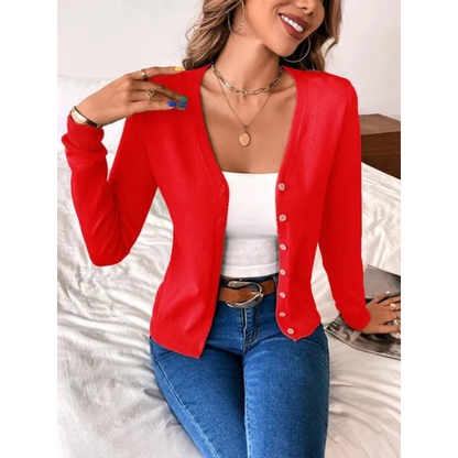 Dames Vest - Kasjmier V-Hals - Knoopsluiting