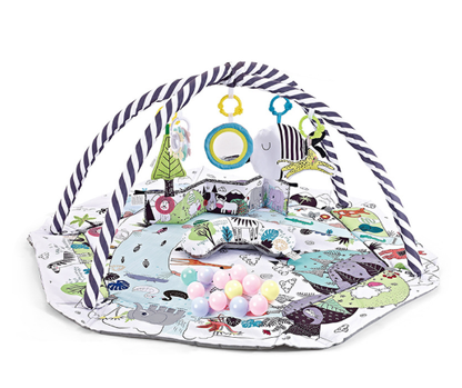 8-in-1 Babyspeelmat met Afneembaar Sensorisch Speelgoed – Zachte Foam Speelmat voor Babyontwikkeling en Motorische Vaardigheden