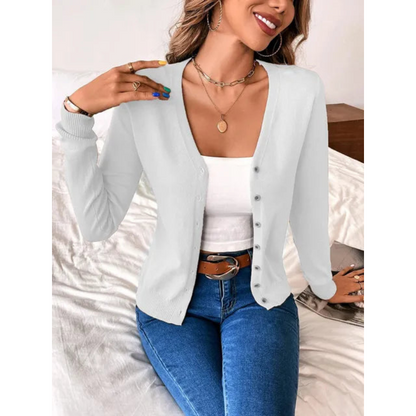 Dames Vest - Kasjmier V-Hals - Knoopsluiting