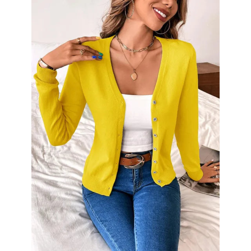 Dames Vest - Kasjmier V-Hals - Knoopsluiting