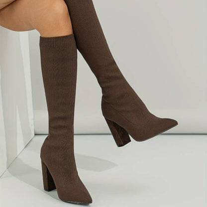 Athena | Dames Sok-Boots met Blokhak