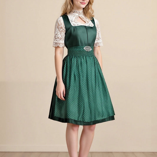 Beierse dirndljurk – Oktoberfest | Met schort en kanten blouse voor een traditionele look