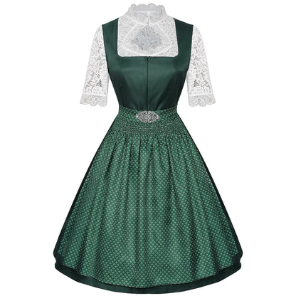 Beierse dirndljurk – Oktoberfest | Met schort en kanten blouse voor een traditionele look