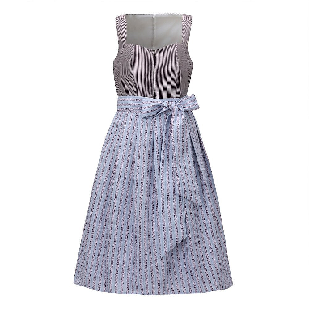 Beierse dirndljurk met gestreepte schort – Oktoberfest | Klassieke traditionele stijl voor authentieke Wiesn-momenten