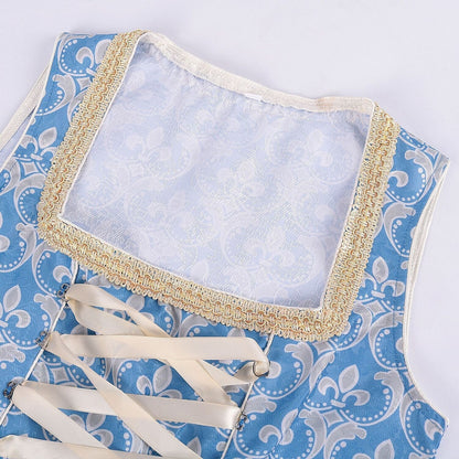 Blauwe dirndljurk met blouse en kanten schort – Oktoberfest | Feestelijk traditioneel kostuum voor vrouwen