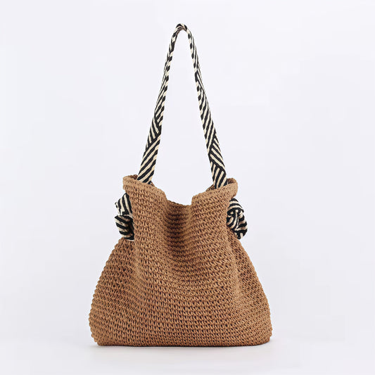 Boho handgeweven tas voor dames - minimalistisch ontwerp - stijlvolle schouderbanden - veelzijdige inhoud
