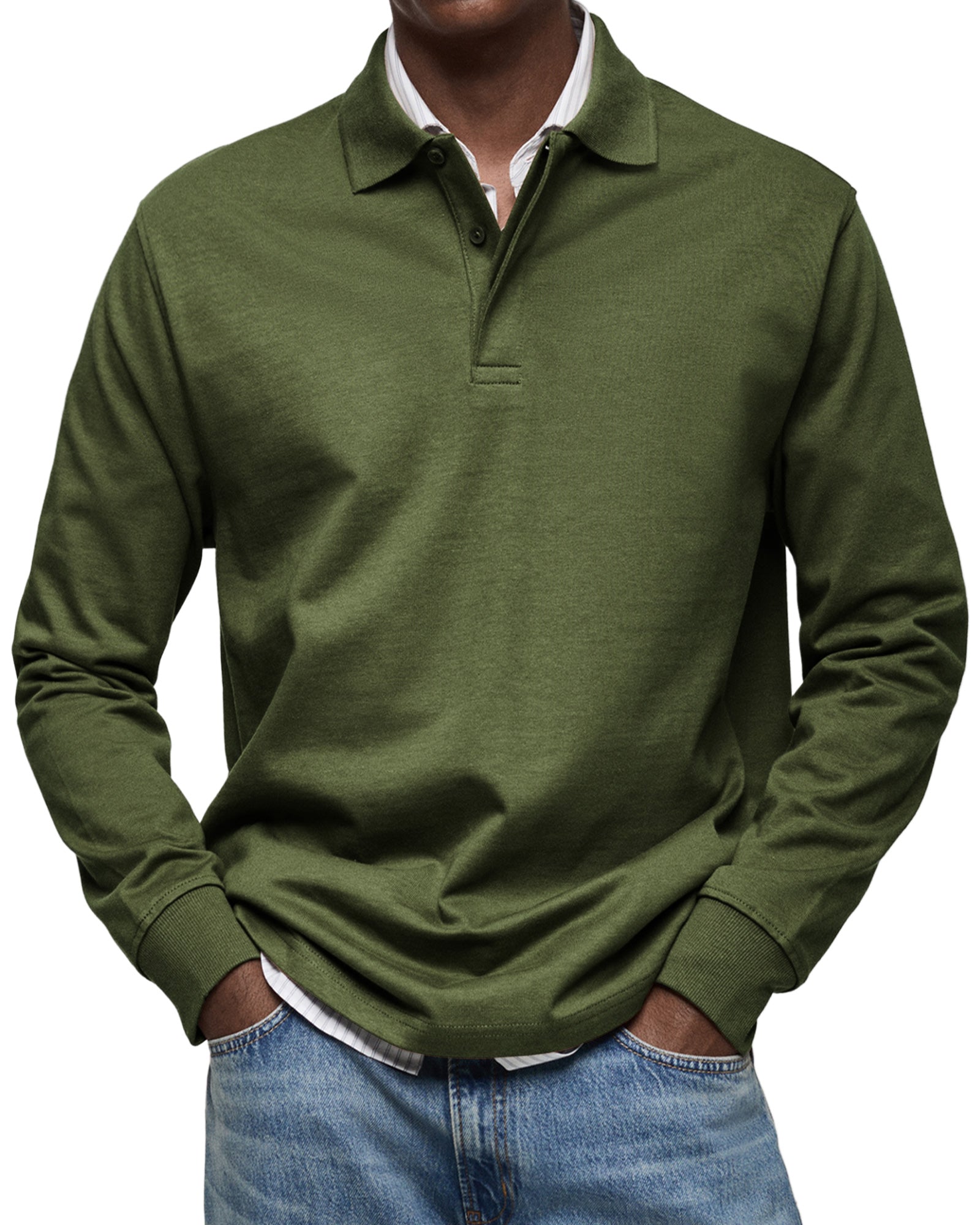 Heren poloshirt met lange mouwen – Klassieke pasvorm – Ademende stof – Tijdloze stijl