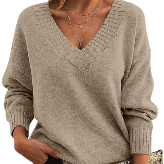 Dames trui met V-hals - Chique ontwerp - Zachte stof - Tijdloze elegantie