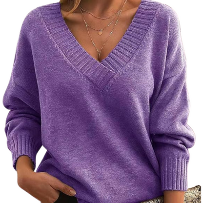 Dames trui met V-hals - Chique ontwerp - Zachte stof - Tijdloze elegantie