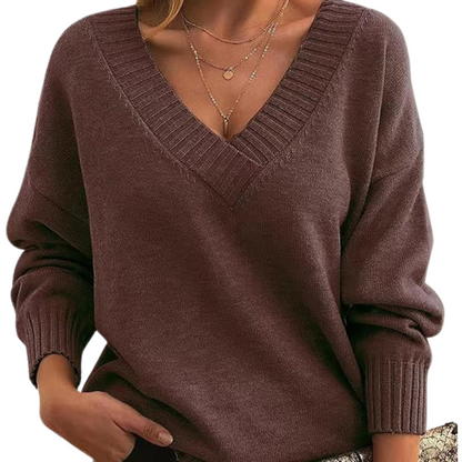 Dames trui met V-hals - Chique ontwerp - Zachte stof - Tijdloze elegantie