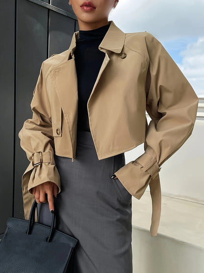 Dames trenchcoat – Kort model – Elegant ontwerp – Comfortabele stretchstof