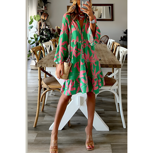Dames Jurk - Mini - Bell Sleeves - Elegant








