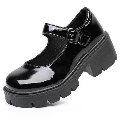 Dames Mary Jane-schoenen – Comfortabele blokhak – 2 cm plateau – Veelzijdige stijl