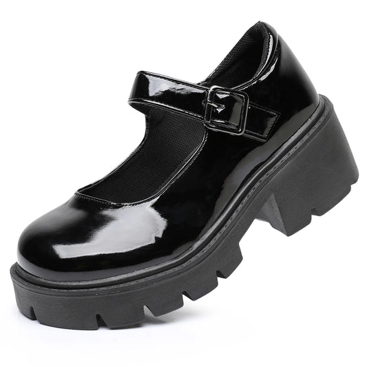 Dames Mary Jane-schoenen – Comfortabele blokhak – 2 cm plateau – Veelzijdige stijl