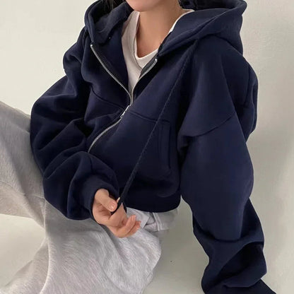 Winterhoodie voor dames – Kort model – Losse pasvorm – Trendy stijl