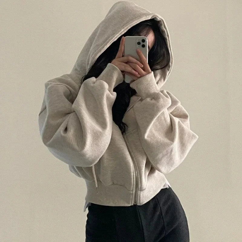 Winterhoodie voor dames – Kort model – Losse pasvorm – Trendy stijl