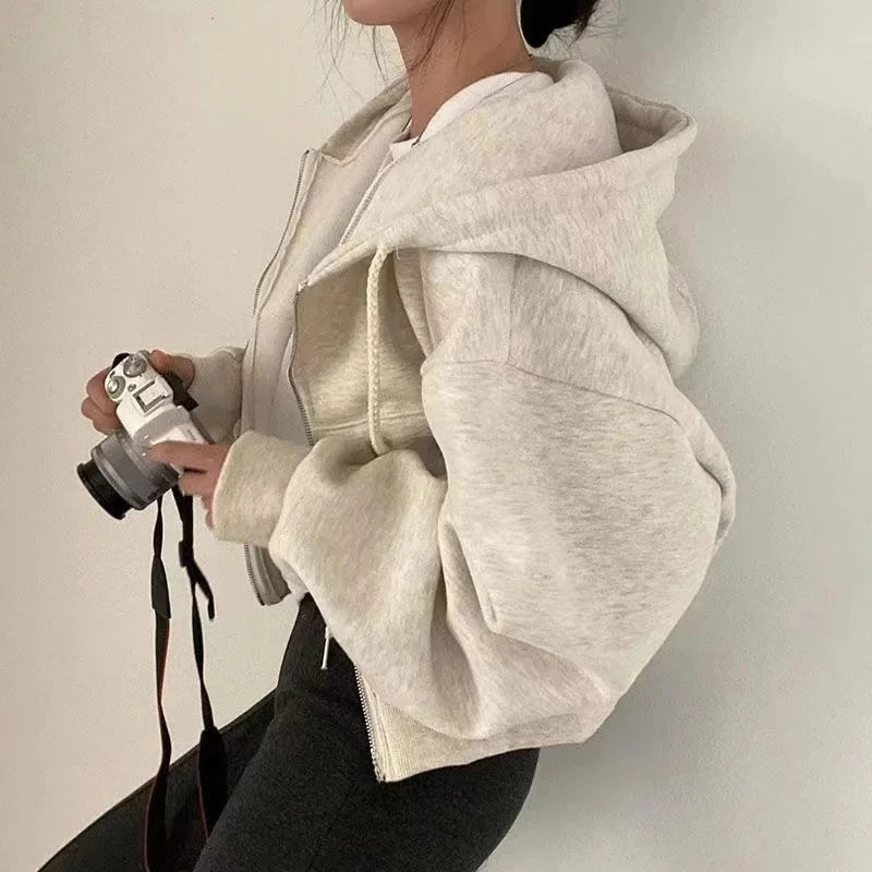 Winterhoodie voor dames – Kort model – Losse pasvorm – Trendy stijl