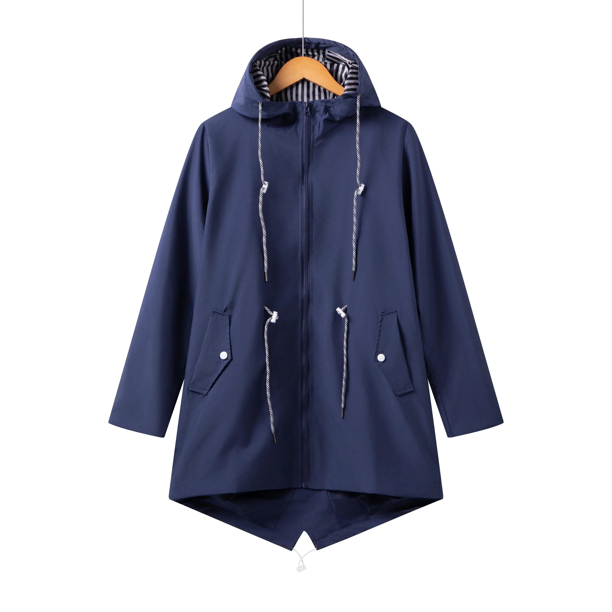Dames trenchcoat - waterdicht - met capuchon - lichtgewicht ontwerp