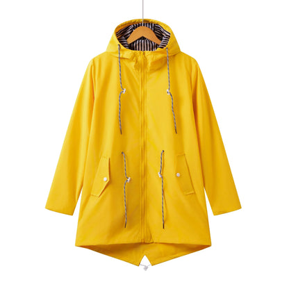 Dames trenchcoat - waterdicht - met capuchon - lichtgewicht ontwerp
