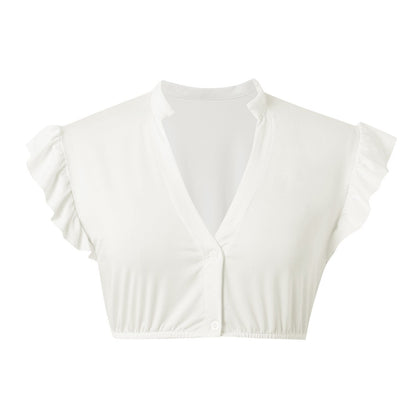 Dirndl-blouse met ruches aan de mouwen – Oktoberfest | Speelse traditionele top voor dames