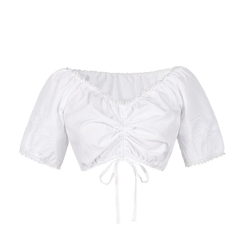 Dirndljurk met roze bloemenpatroon – Oktoberfest | Met schort en blouse voor een romantische, traditionele look