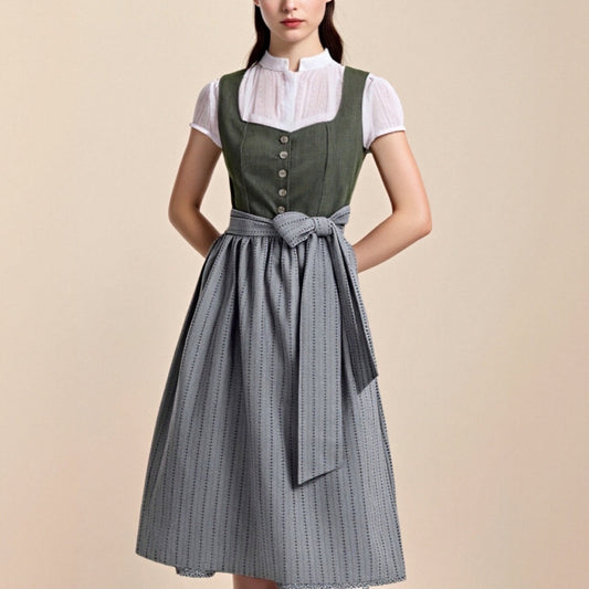 Dirndljurk met schort – Oktoberfest | Wiesn-outfit voor een charmante verschijning in klederdracht