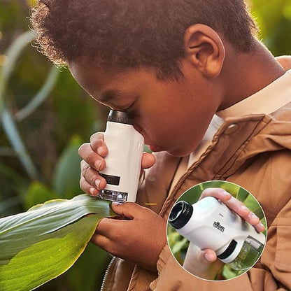 Draagbare Mini Microscoop voor Kinderen met 60x-120x Vergroting en LED Verlichting – Compact en Gebruiksvriendelijk