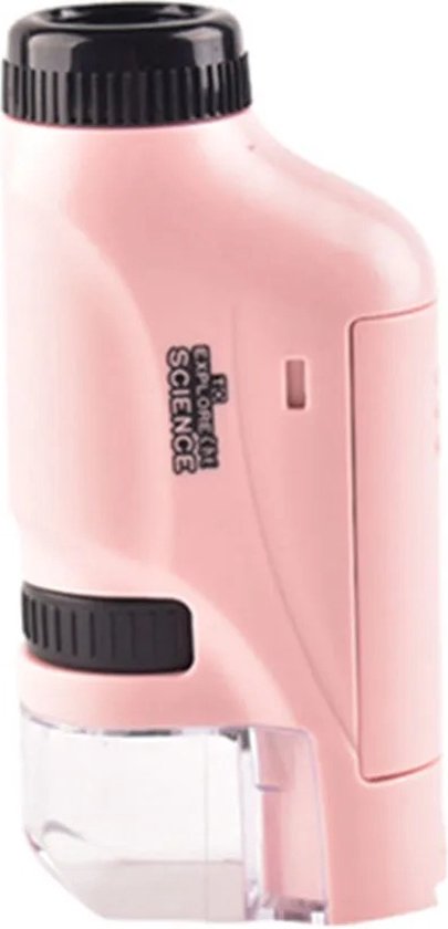 Draagbare Mini Microscoop voor Kinderen met 60x-120x Vergroting en LED Verlichting – Compact en Gebruiksvriendelijk