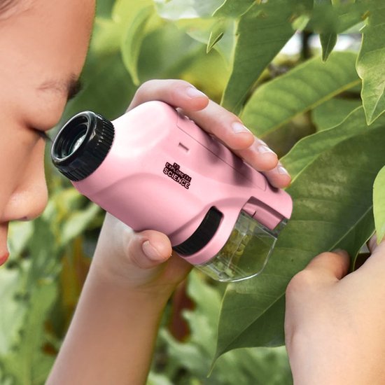 Draagbare Mini Microscoop voor Kinderen met 60x-120x Vergroting en LED Verlichting – Compact en Gebruiksvriendelijk