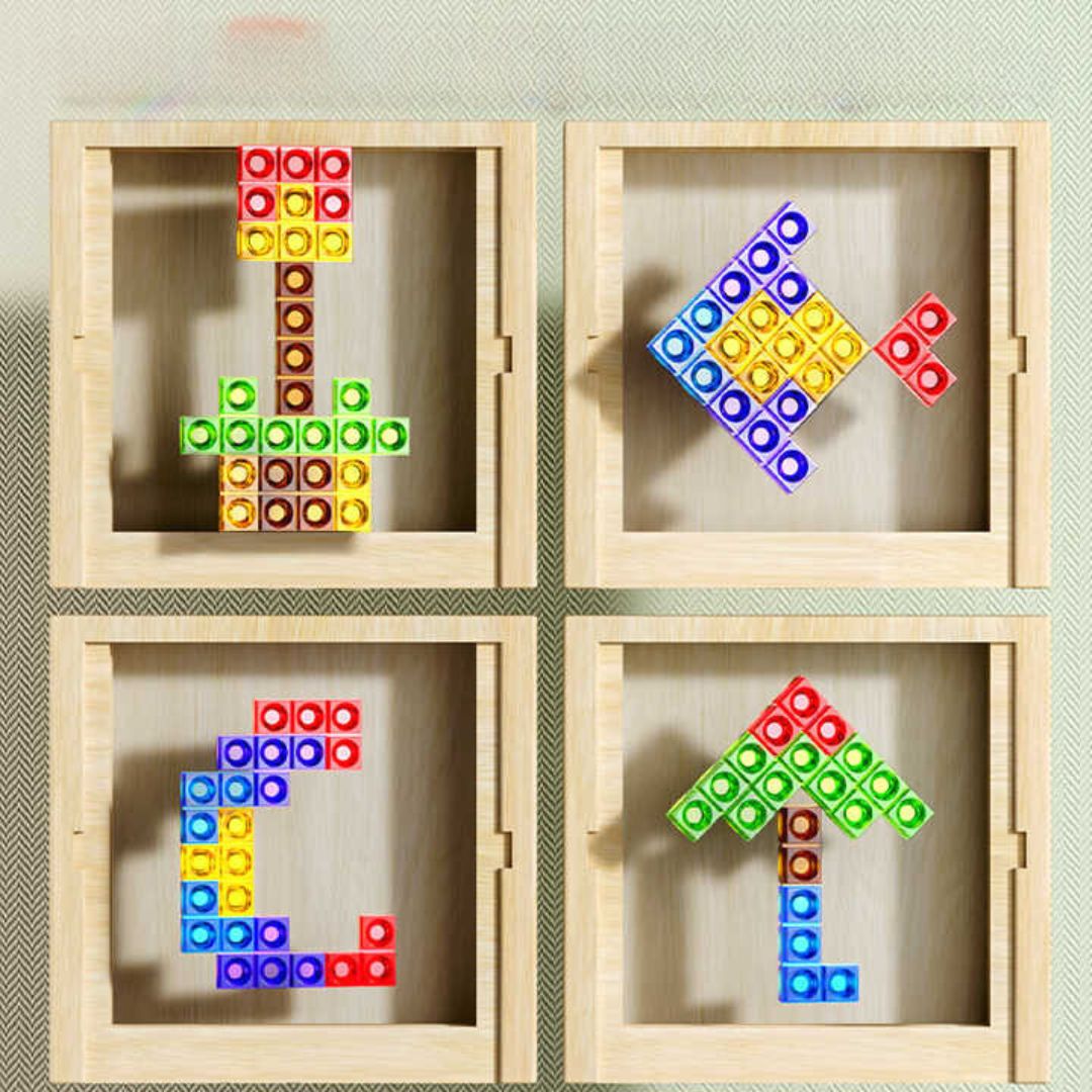 Eco-vriendelijk Tetris Puzzelspel van Hout – Duurzaam en Educatief Spel voor Gezinnen, Geschikt voor Kinderen en Volwassenen