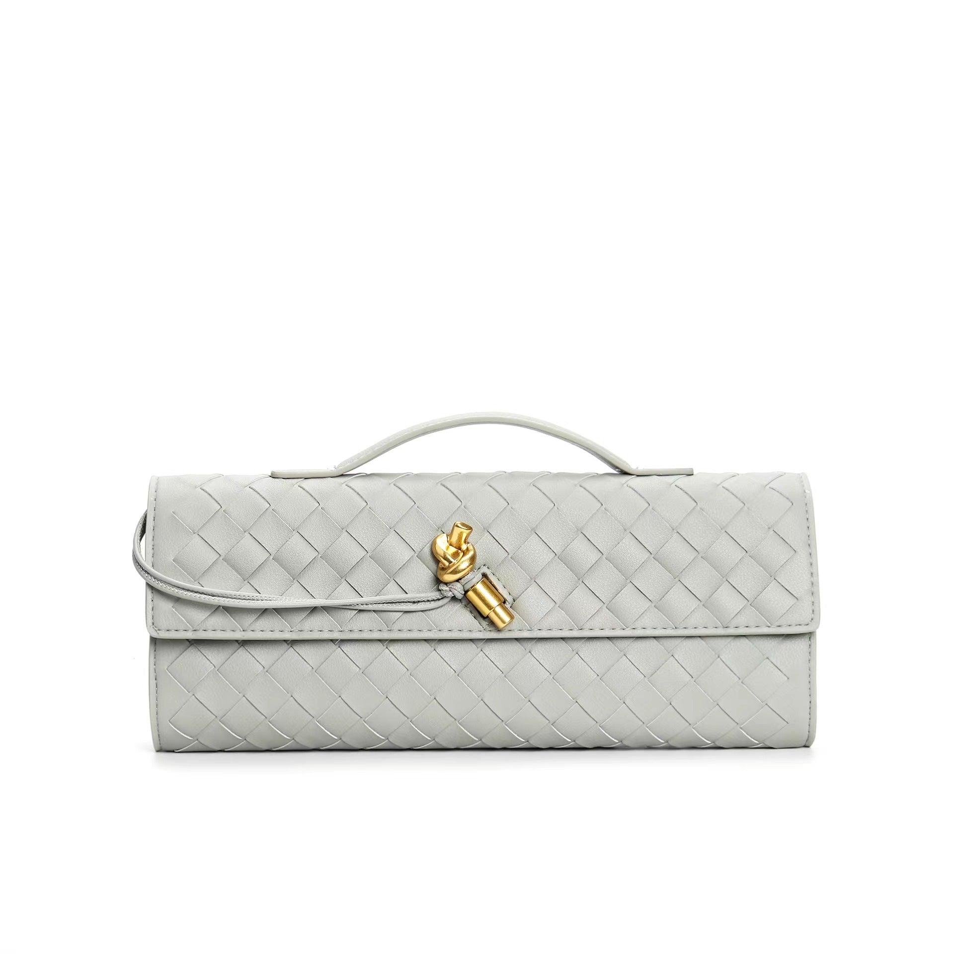 Leren clutch voor dames – Hoogwaardig rundleer – Moderne gevlochten look – Veelzijdige draagmogelijkheden