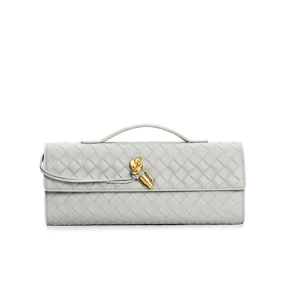 Leren clutch voor dames – Hoogwaardig rundleer – Moderne gevlochten look – Veelzijdige draagmogelijkheden