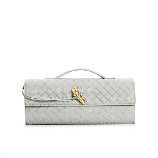 Leren clutch voor dames – Hoogwaardig rundleer – Moderne gevlochten look – Veelzijdige draagmogelijkheden