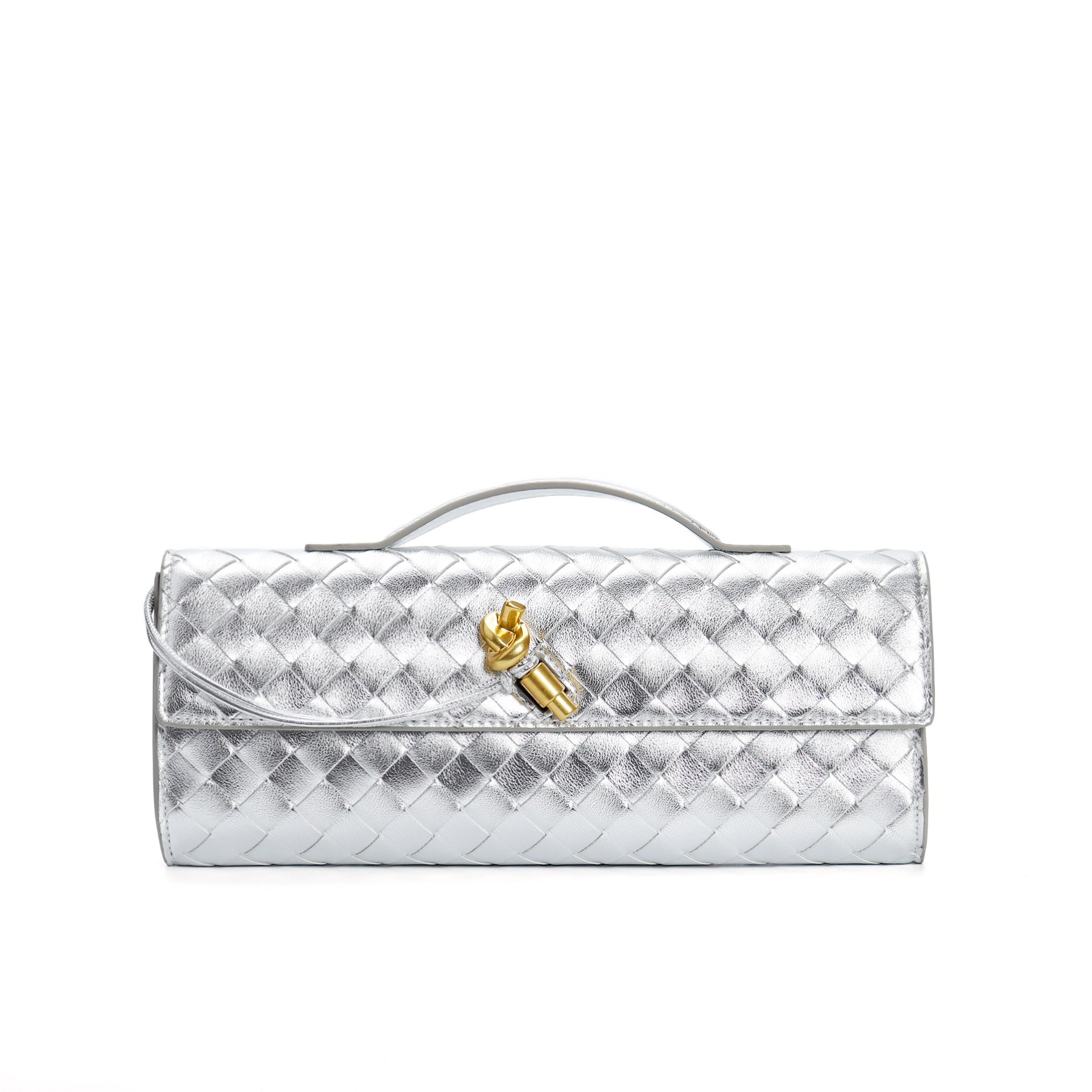 Leren clutch voor dames – Hoogwaardig rundleer – Moderne gevlochten look – Veelzijdige draagmogelijkheden