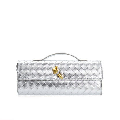 Leren clutch voor dames – Hoogwaardig rundleer – Moderne gevlochten look – Veelzijdige draagmogelijkheden