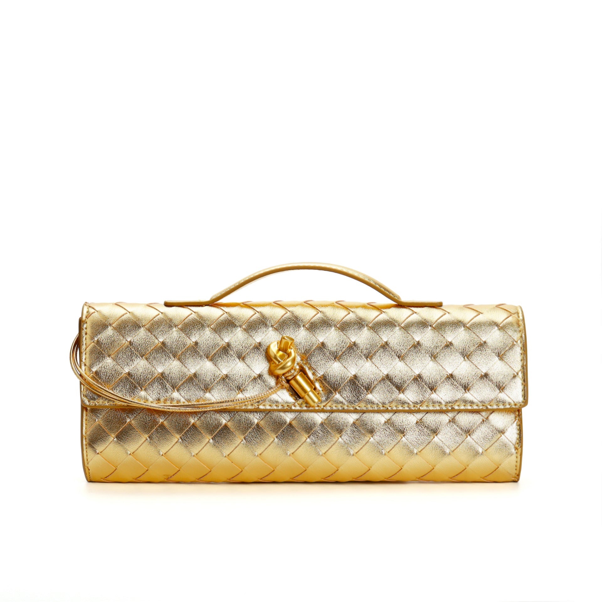 Leren clutch voor dames – Hoogwaardig rundleer – Moderne gevlochten look – Veelzijdige draagmogelijkheden