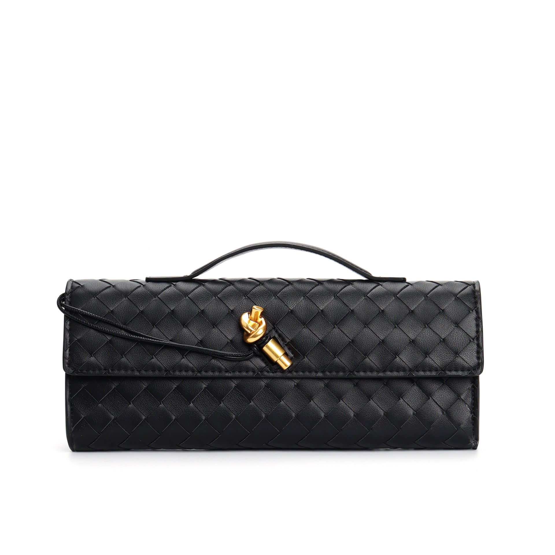 Leren clutch voor dames – Hoogwaardig rundleer – Moderne gevlochten look – Veelzijdige draagmogelijkheden