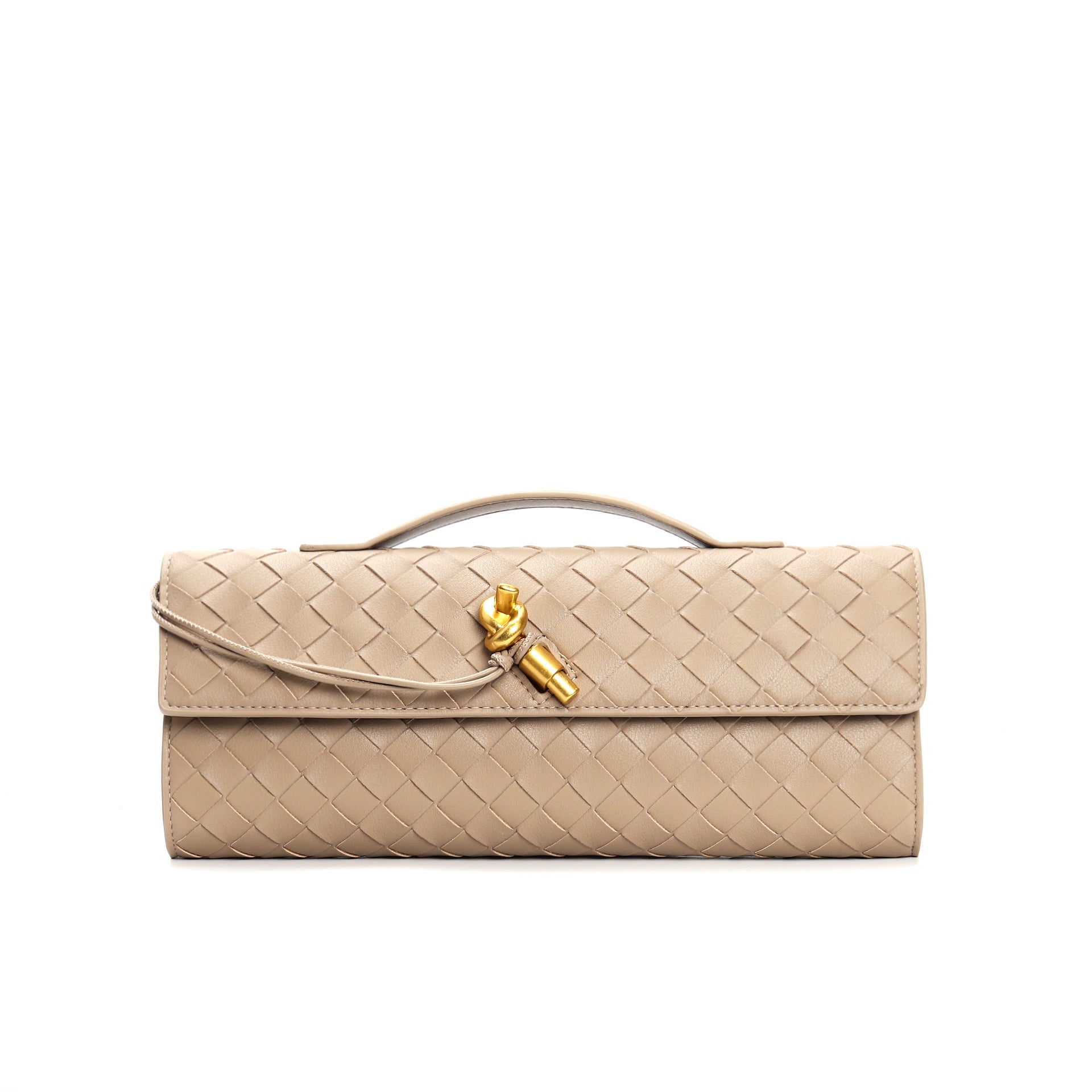 Leren clutch voor dames – Hoogwaardig rundleer – Moderne gevlochten look – Veelzijdige draagmogelijkheden