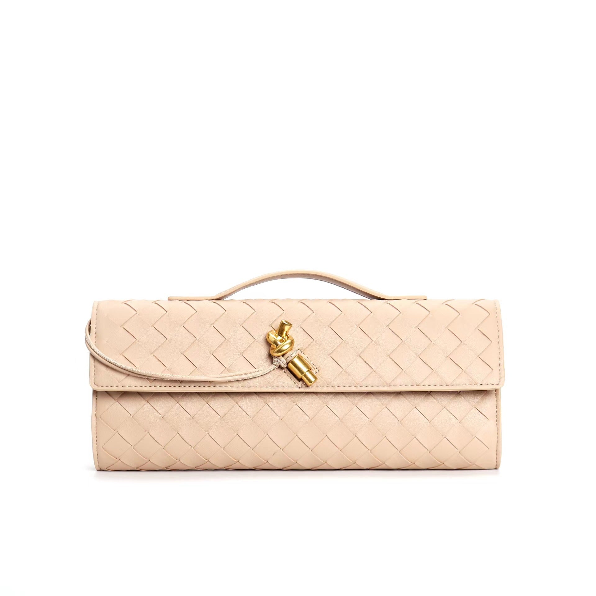 Leren clutch voor dames – Hoogwaardig rundleer – Moderne gevlochten look – Veelzijdige draagmogelijkheden