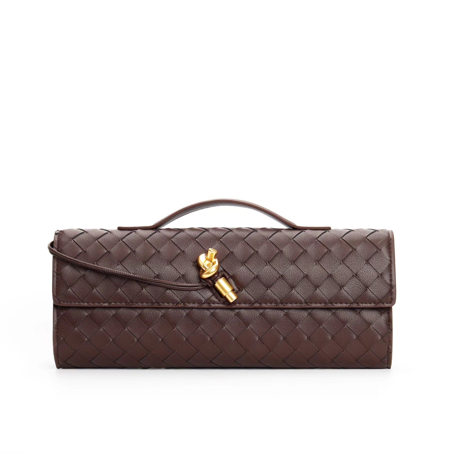 Leren clutch voor dames – Hoogwaardig rundleer – Moderne gevlochten look – Veelzijdige draagmogelijkheden