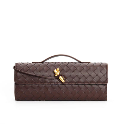 Leren clutch voor dames – Hoogwaardig rundleer – Moderne gevlochten look – Veelzijdige draagmogelijkheden